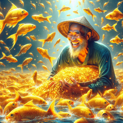 Nằm mơ thấy câu được nhiều cá vàng óng ánh